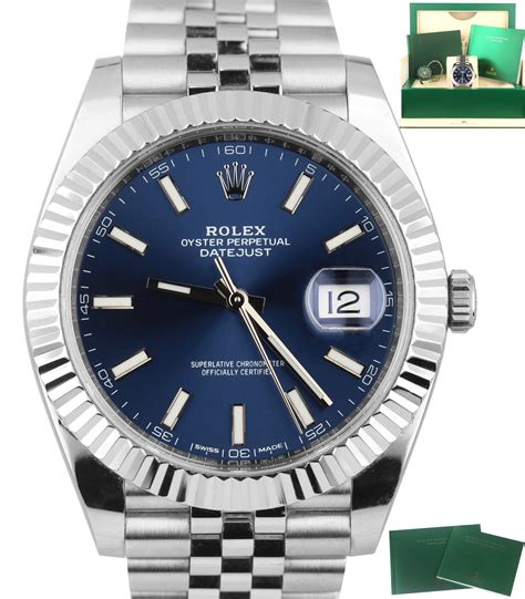 rolex datejust blue face price